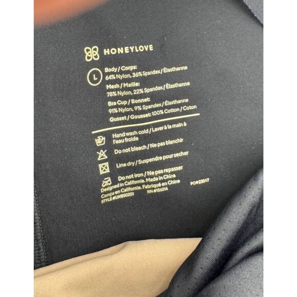 Honeylove Black Sculptwear Bodysuit With Mesh Panels Size L - Picture 5 of 14